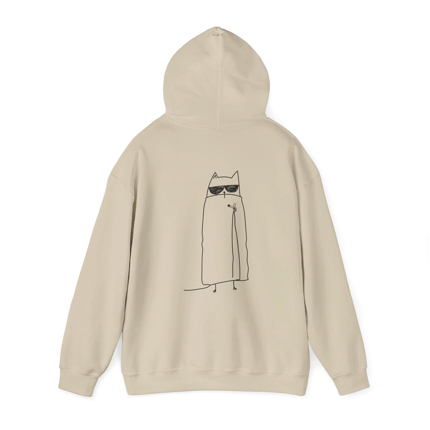 MOODY CAT HOODIE - BLACK