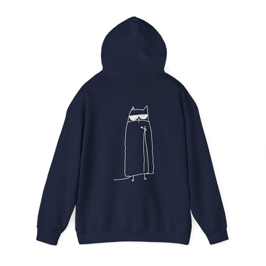 MOODY CAT HOODIE - WHITE